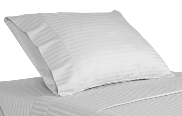 T-250 Tone on Tone White Stripe Pillowcase Collection