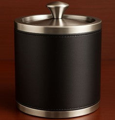 LEATHERETTE ** 3 QT ** ICE BUCKET - BLACK
