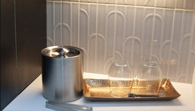 Ice Bucket w/ Lid & Tongs** 2 QT **Stainless Steel Brushed Finish