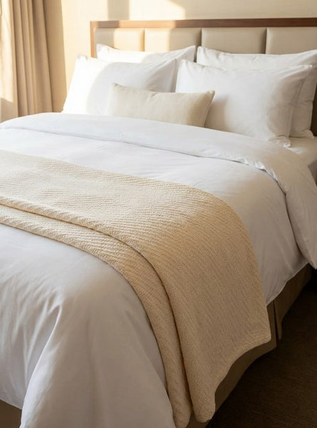 NEW: 100% Cotton Blankets | Cream